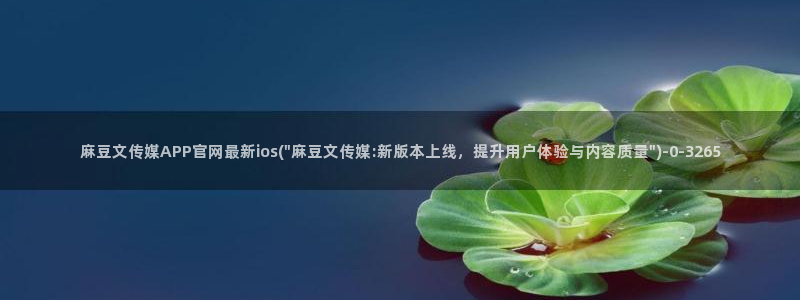 麻豆视频 在线看在线看：麻豆文传媒APP官网最新ios(\